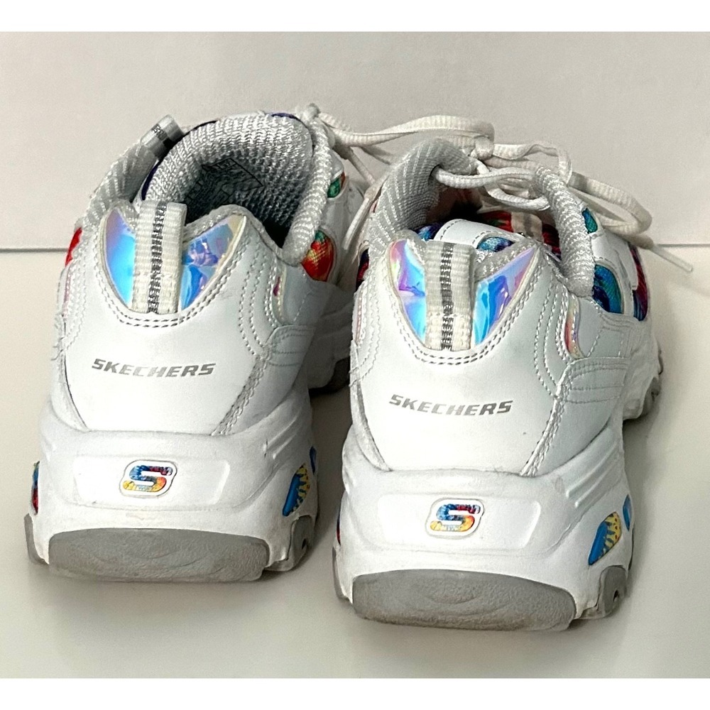 Skechers D'Lites Wide Fit Leather Athletic Shoes Sneakers Womens Size 8 - Picture 3 of 7
